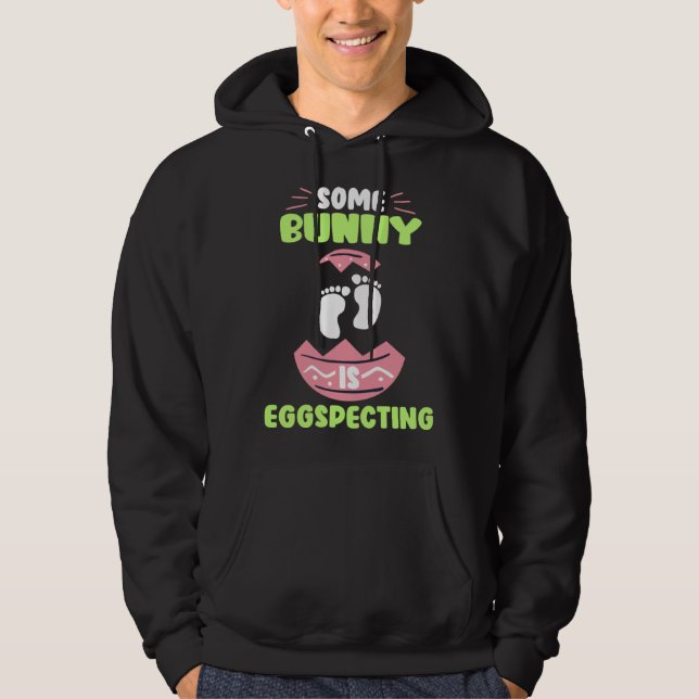 Expecting Parents Easter Bunny Easter Egg specting Hoodie (Framsida)