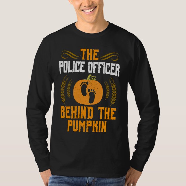 Expecting Police Officer New Dad Halloween T Shirt (Framsida)