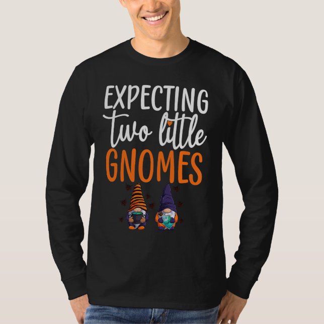 Expecting Two Little Gnomes Halloween Pregnancy Tw T Shirt (Framsida)