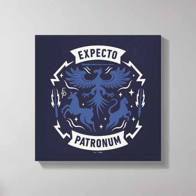 Expecto Patronum Vintage Silhuett Grafik Canvastryck (Framsida)