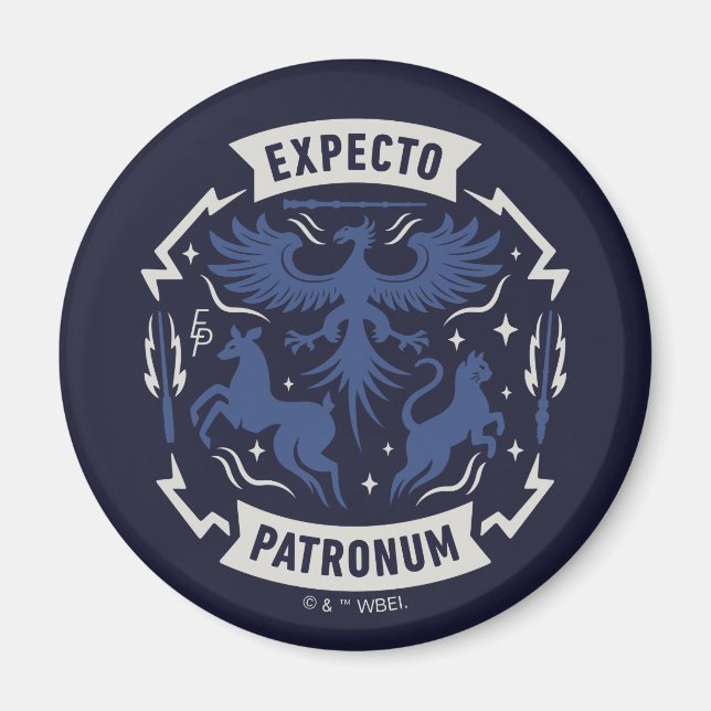 Expecto Patronum Vintage Silhuett Grafik Magnet (Framsidan)