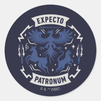 Expecto Patronum Vintage Silhuett Grafik Runt Klistermärke