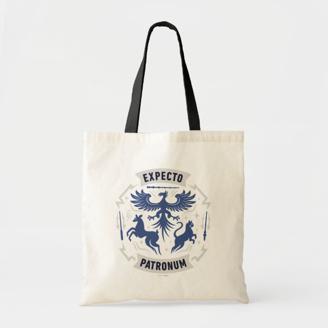 Expecto Patronum Vintage Silhuettgrafik Tygkasse (Framsidan)
