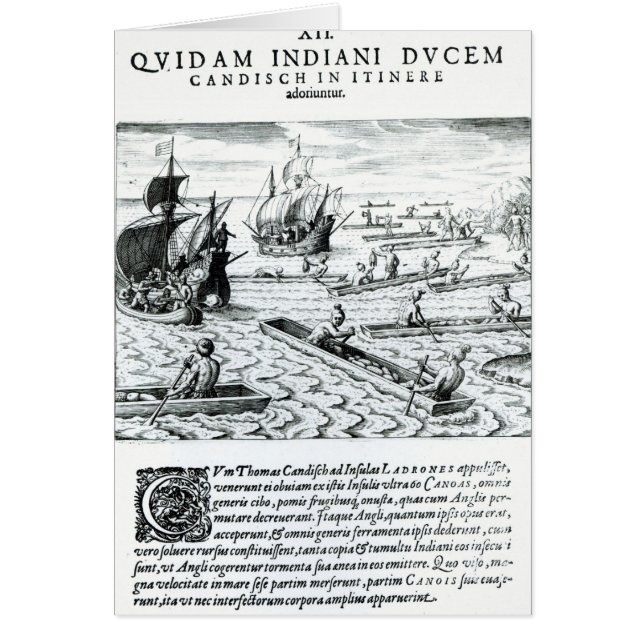 Expedition av Thomas Cavendish Hälsningskort (Framsidan)