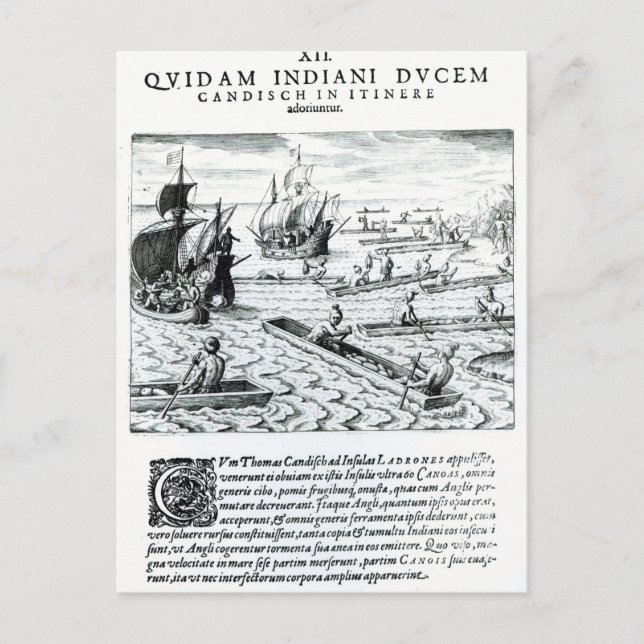 Expedition av Thomas Cavendish Vykort (Framsida)