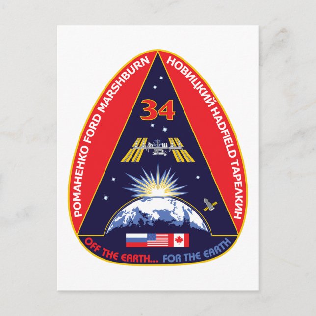 Expedition Crews:   Expedition 34 Flight Patch Vykort (Framsida)