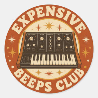 Expensive Beeps Club – Lustiger Synth Nerd Runt Klistermärke