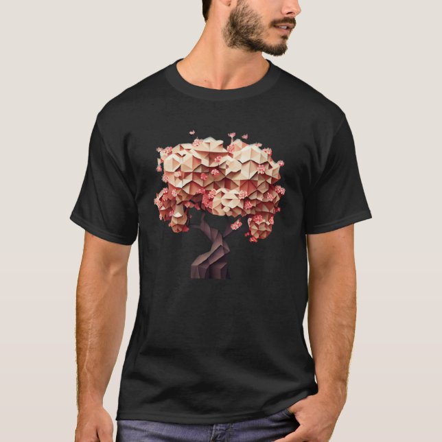 Experience the Magic of Cherry Blossoms Poly Vecto T Shirt (Framsida)