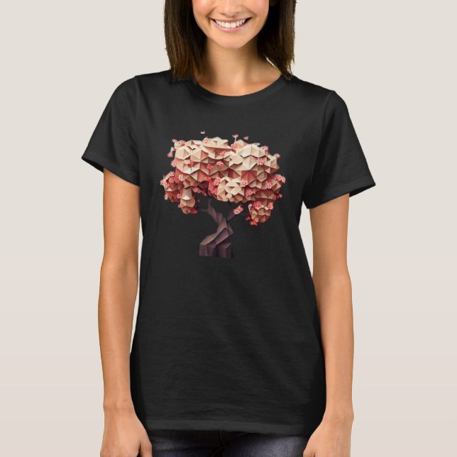 Experience the Magic of Cherry Blossoms Poly Vecto T Shirt (Framsida)