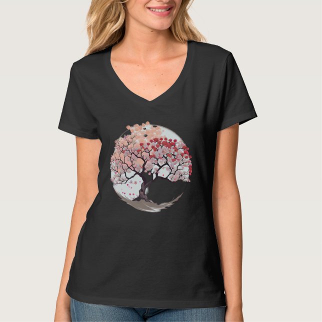 Experience the Wonder of Nature with a Cherry Blos T Shirt (Framsida)