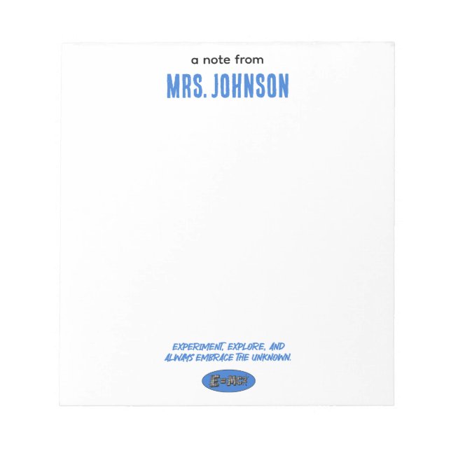 Experiment Explore Embrace Unknown | Science Anteckningsblock (Framsida)