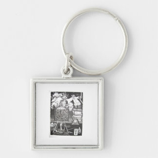 Experiment Fyrkantig Silverfärgad Nyckelring