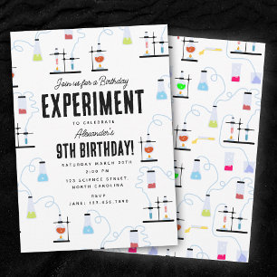 Experiment inom kemi-vetenskap Barns födelsedag Pa Inbjudningar