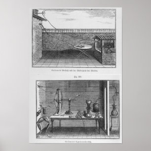 Experiment på grodor av Louis Galvani Poster