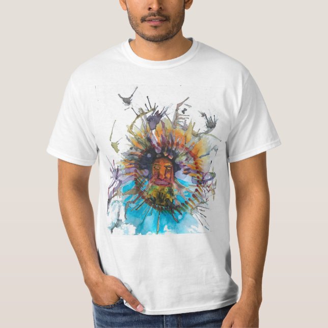Experimentell vattenfärgsgrafik t shirt (Framsida)
