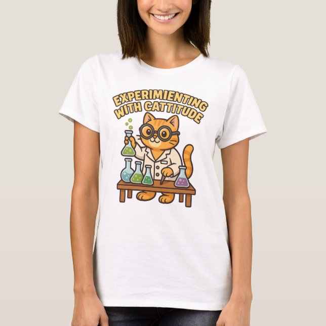 Experimentera med Cattige - Lab Cat T-Shirt (Framsida)