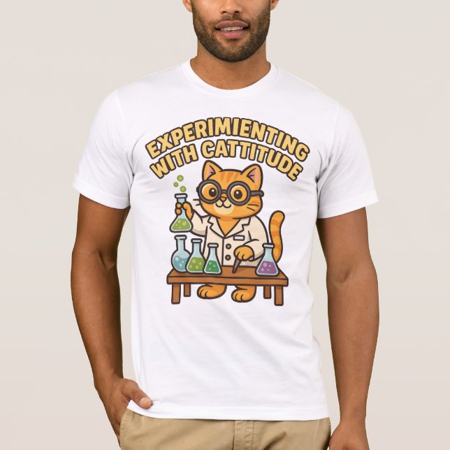 Experimentera med Cattige - Lab Cat T-Shirt (Framsida)