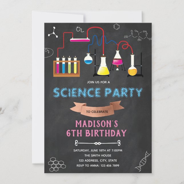 Experimenterad FÄRDIG BIRTHDAY-INBJUDAN Inbjudningar (Framsida)