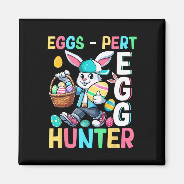 Expert ägg rolig skämt jägare påskharen jakt  magnet (Framsidan)