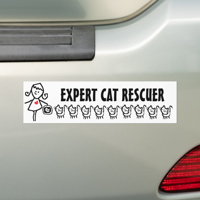 Expert Cat Rescuer Bildekal (På Bil)