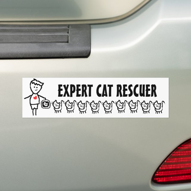 Expert Cat Rescuer Bildekal (På Bil)