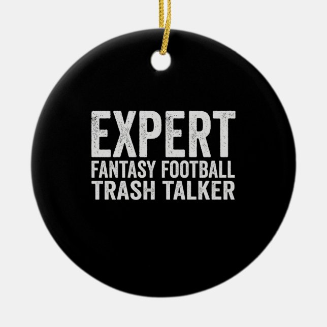 Expert Fantasy Football Sopor Talker Funny Gift Julgransprydnad Keramik (Framsidan)