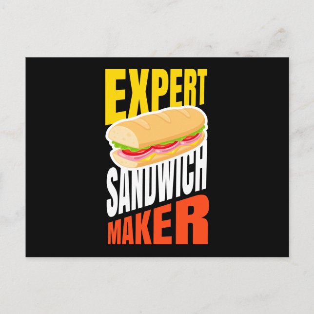 Expert Sandwich Maker Fast Food Vykort (Framsida)