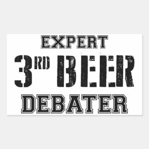 Expert Tredje Beer Debater Rektangulärt Klistermärke