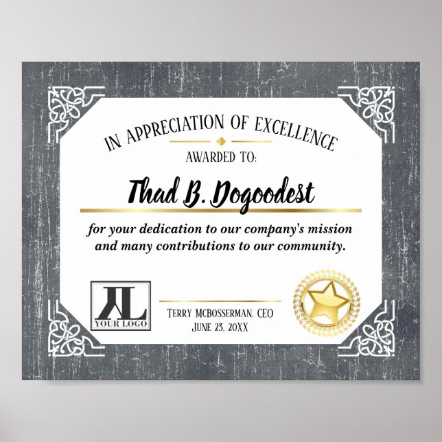 Expertcertifikat för erkännande av volontärer för  poster (Framsidan)