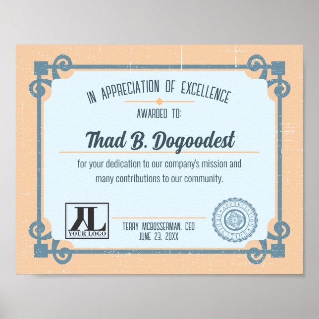 Expertcertifikat för erkännande av volontärer för  poster (Framsidan)