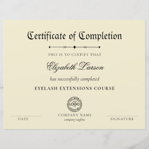 Expertcertifikat för slutförande