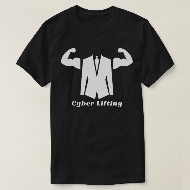 Experten Computer Geek, som lyfter Cyber Security  T Shirt (Design framsida)