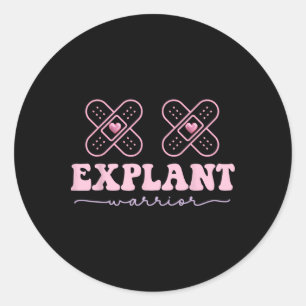 Explant Breast Implantation Sjukdom Cancer Awarene Runt Klistermärke