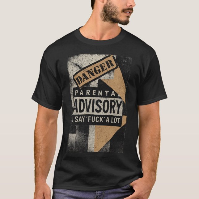 Explicit Content Warning Distressed Art T Shirt (Framsida)