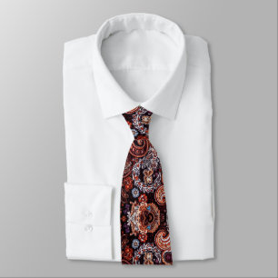 Exploderad Paisley Mönster Blommigt Black Brown Pe Slips
