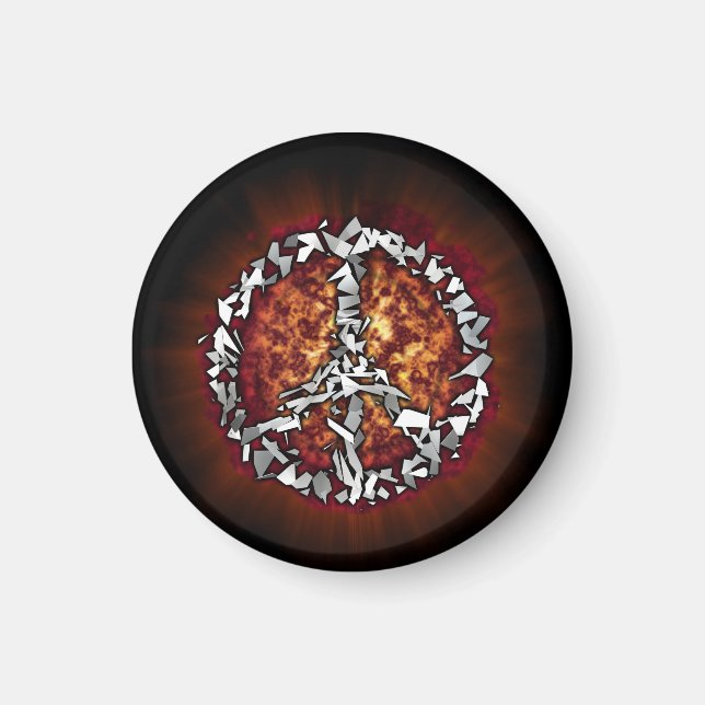 Exploderande Fredstecken Magnet (Framsidan)