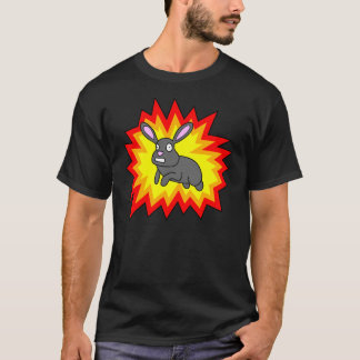Exploderande kaninmörkskjorta tee shirt