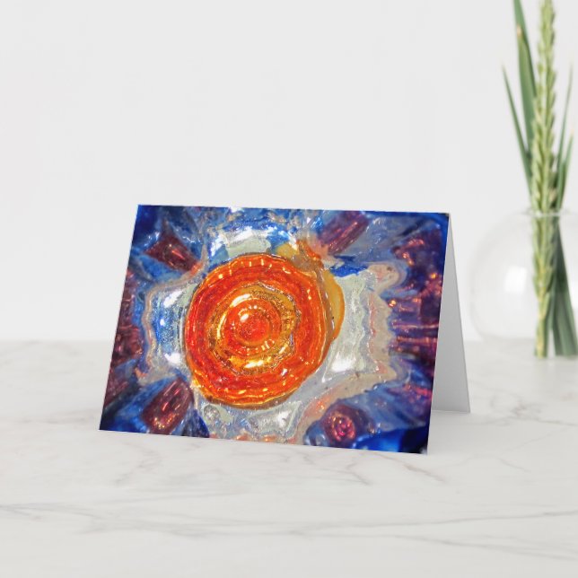 Exploderande konsmos Art Glass - Van Gogh Orange S Helgkort (Framsida)