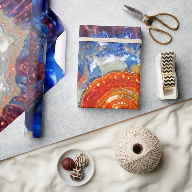 Exploderande konsmos Art Glass - Van Gogh Orange S Presentpapper (Hantverk)