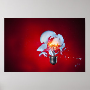 Exploderande ljus kula poster