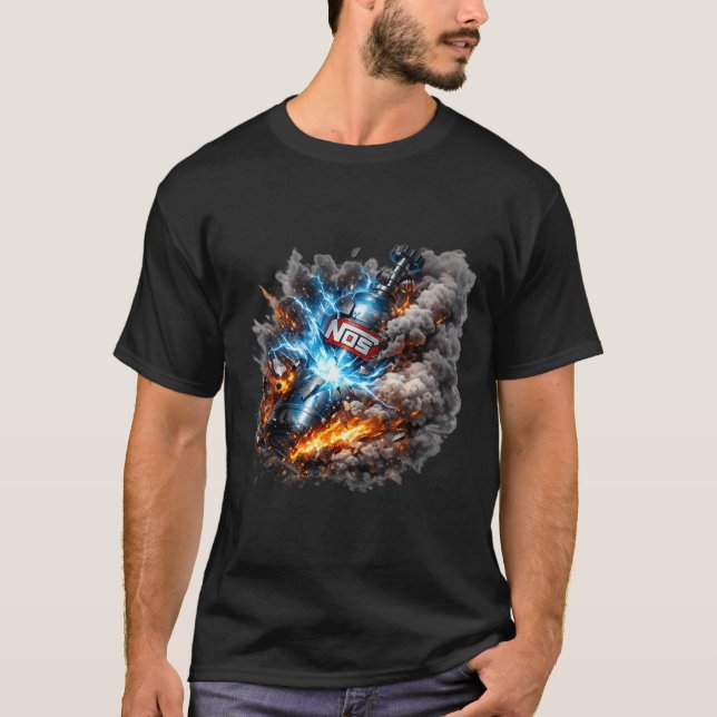 Exploderande NOS-luftflaska Biljustering Grafik T Shirt (Framsida)