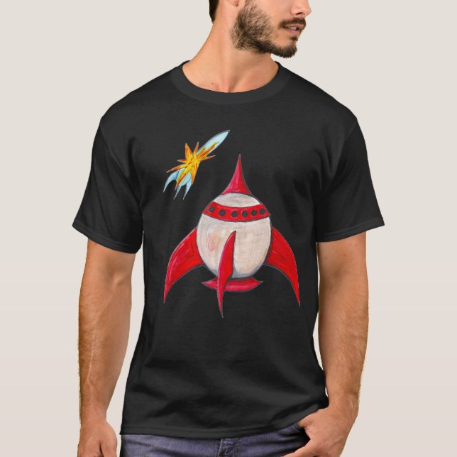 Exploderande raket t shirt (Framsida)