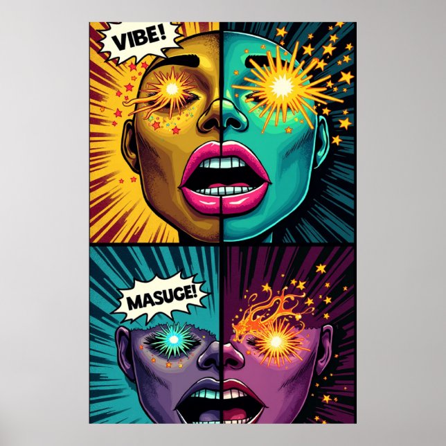 Exploding Eyes Pop Art Poster (Framsidan)