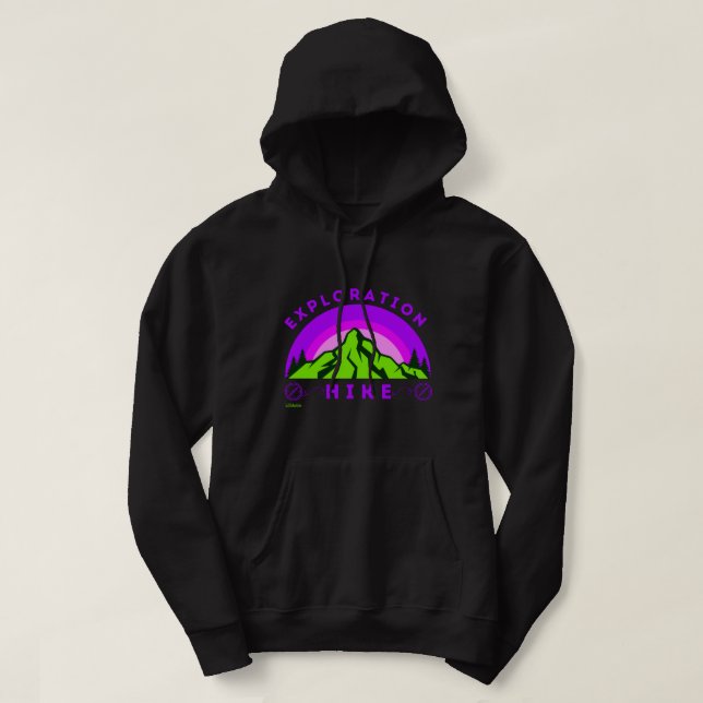 EXPLORATION HIKE-gåva till bergssluttning Hoodie (Design framsida)