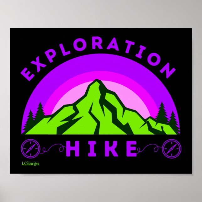 EXPLORATION HIKE-gåva till bergssluttning Poster (Framsidan)