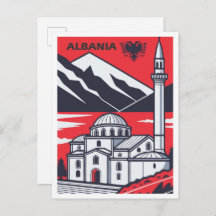 Explore Albania Vintage Travel Illustration