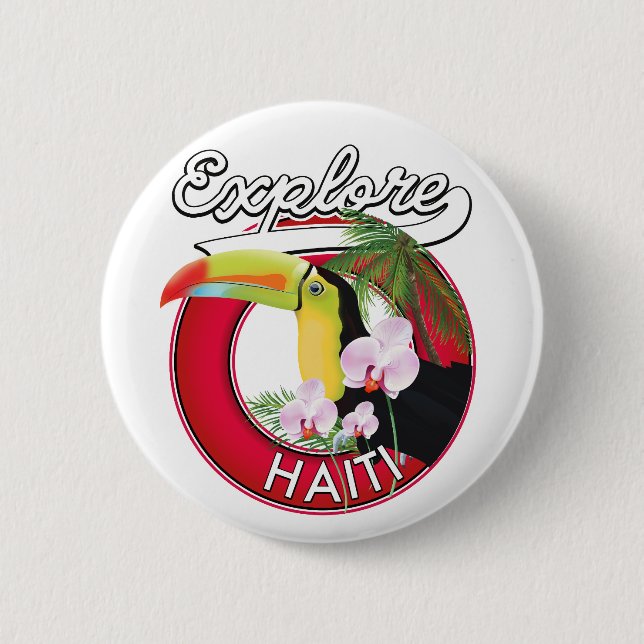 Explore Haiti logotyp reselapp. Affisch Knapp (Framsida)