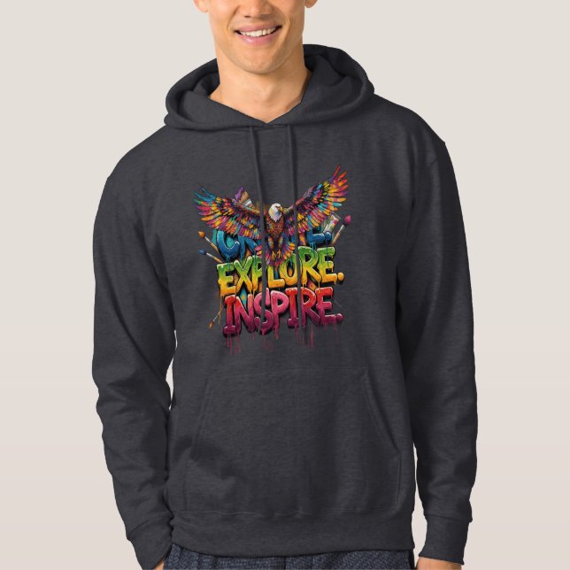 Explore Inspire Butterfly Hoodie – Vibrant & Uplif (Framsida)