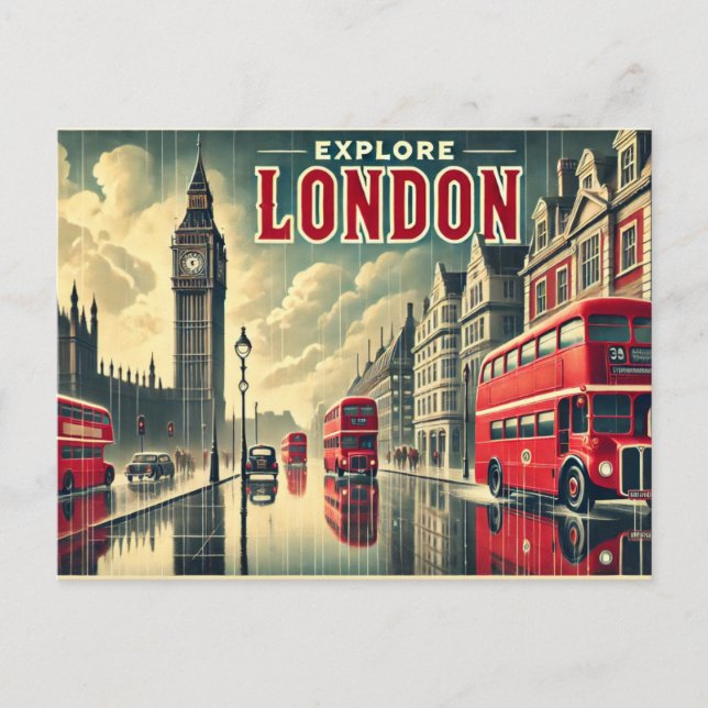 "Explore London" Vykort (Framsida)