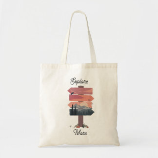 Explore More Wilderness Directional Sign Tote Bag Tygkasse